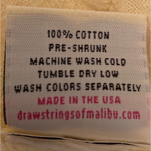 Drawstrings of Malibu Ivory 100% Cotton Cowl Neck Blouse with Lace Insert - Picture 5 of 5